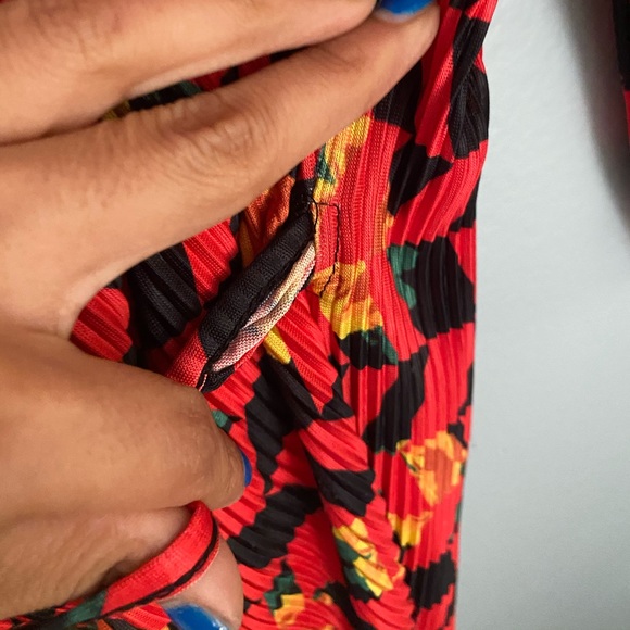 ZARA Geometric Floral Wrap Dress - Picture 12 of 15